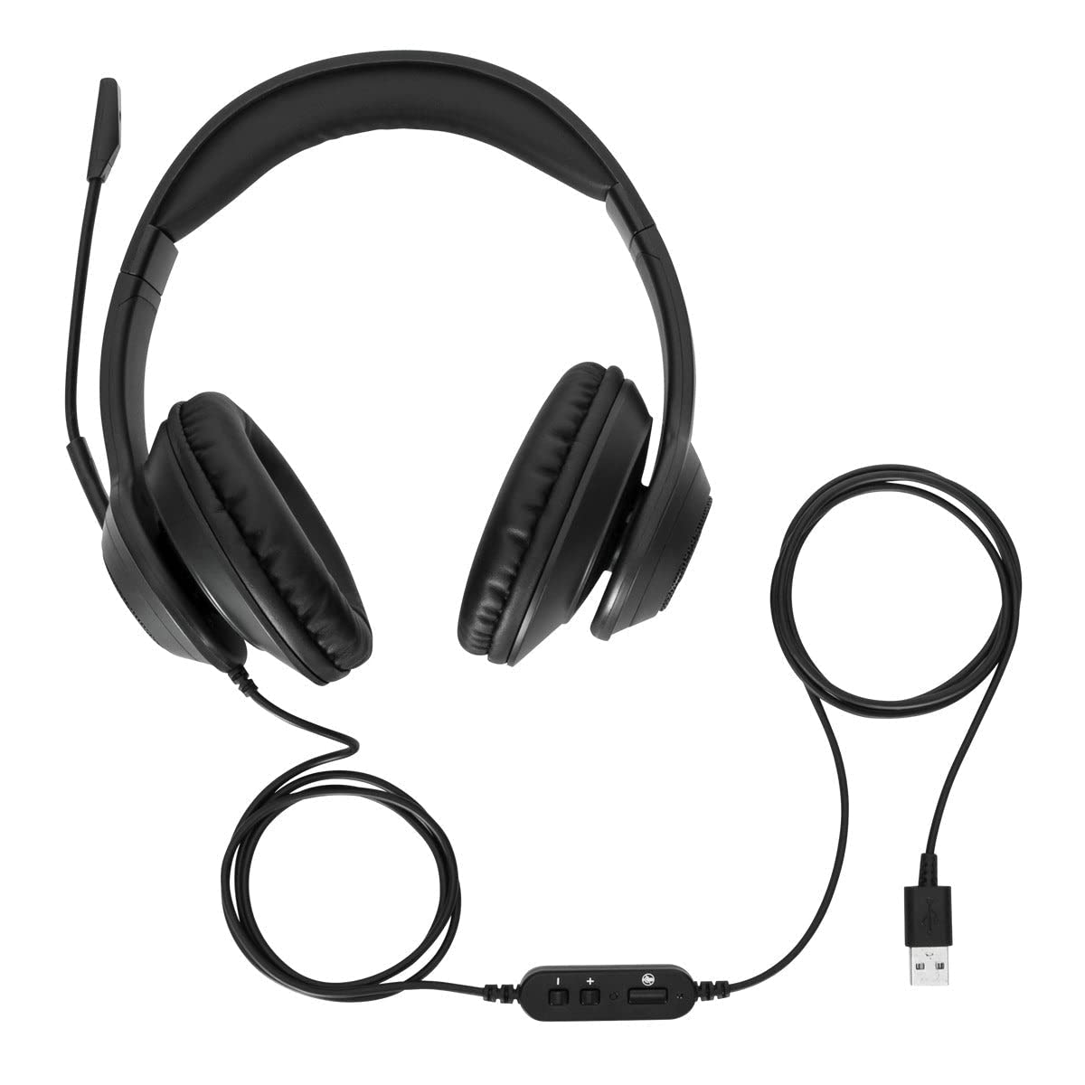 Targus Stereo-Headset, kabelgebunden, USB-Anschluss, 1,8 m Kabel, mit omnidirektionalem Bügelmikrofon und Umgebungsgeräusch-Unterdrückungstechnologie, Schwarz, 17,50 x 17,80 x 7,50 cm, AEH102GL