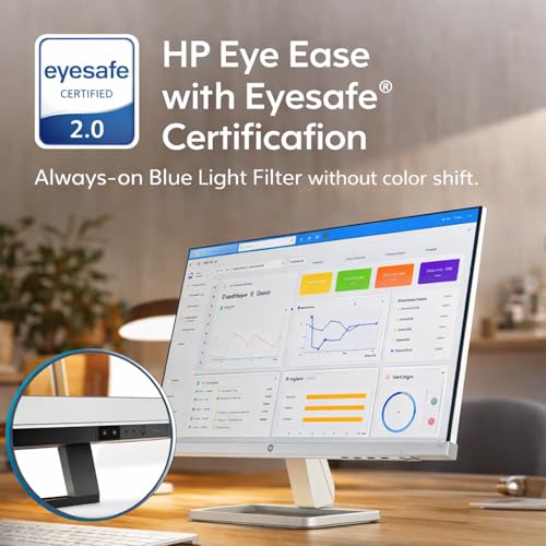 Image of HP Series 5 24-inch FHD Monitor, 100Hz Refresh Rate, 1080p IPS Display with 1500:1 Contrast, 300 Nits Brightness, 99% sRGB & Eyesafe Certified Eye Ease, Tilt Adjustment, HDMI & VGA Ports