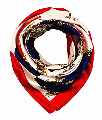 35×35 inches large square women's satin silk like head scarf fashion pattern silk feeling hair sleeping wrap