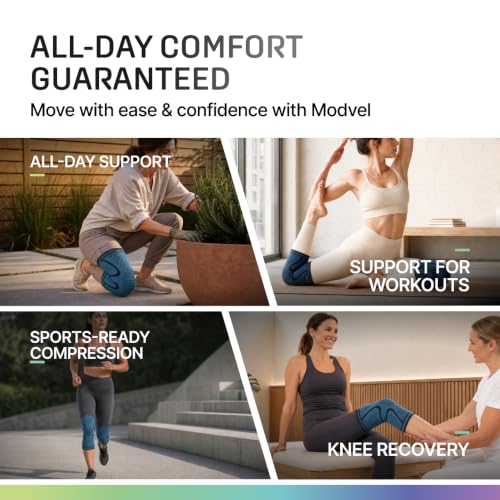 Image of Modvel 2 Pack Knee Brace for Women - Knee Support for Walking, Knee Compression Sleeves for Pain Relief, Knee Sleeves for Women, Knee Brace for Sports, Workouts & Arthritis