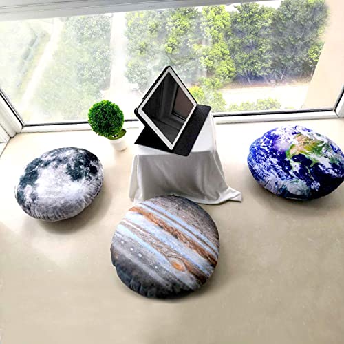 3 Piece Set Kids Space Planet Throw Pillow Covers Solar System Universe Planet Image Decorative Cushion Cover Round Accent Pillow Case 15X15Inch #TOP2