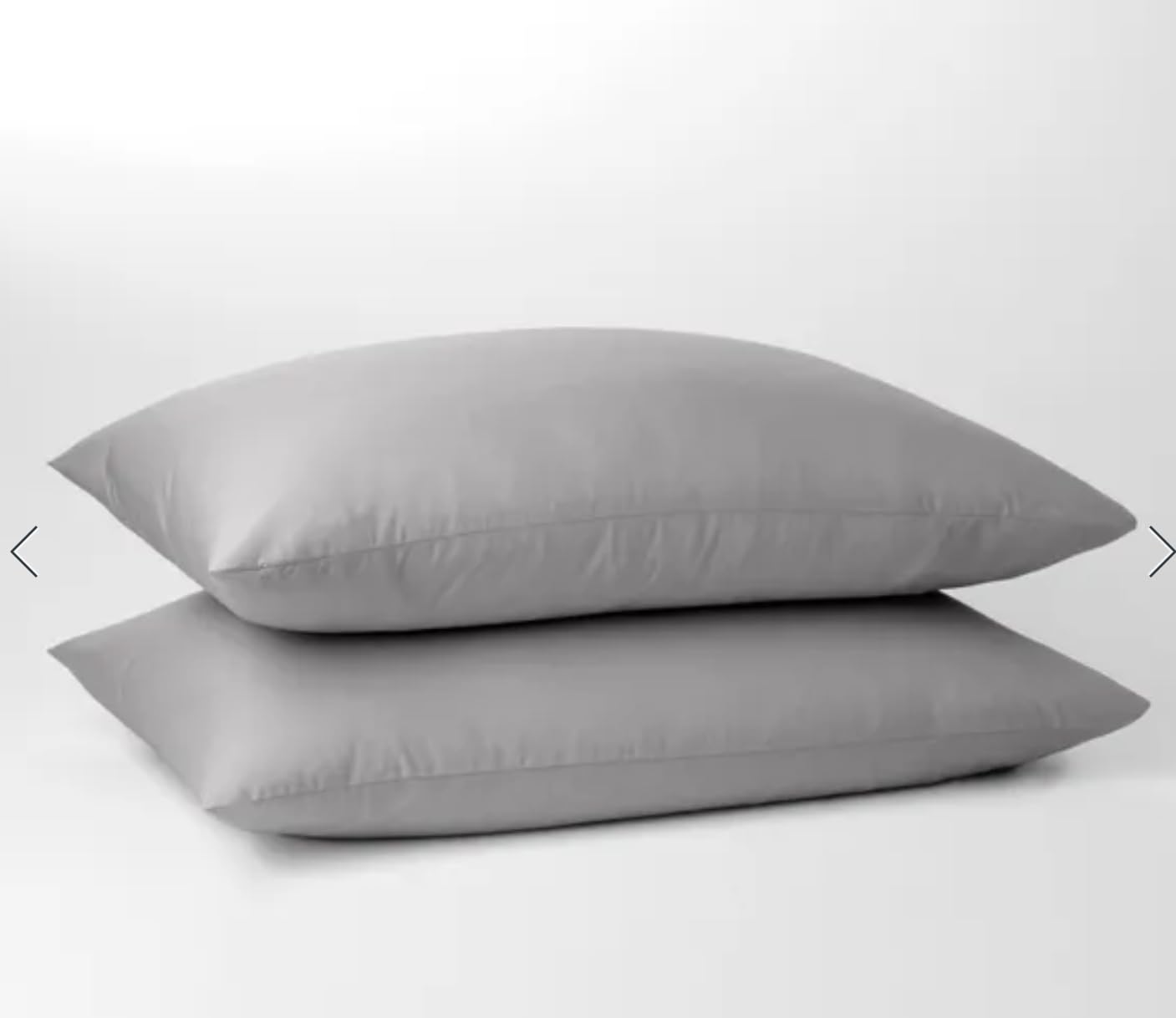 ZSYY Pillow Cases 2 Pack – Grey Pillowcases Envelope Closure Cotton Rich Blend Standard House Wife Pillow Covers EASY CARE FABRIC