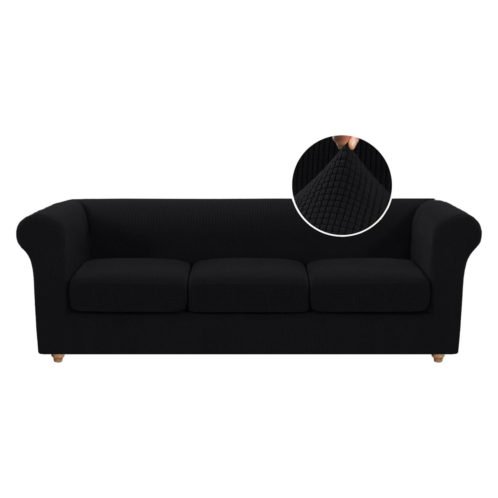 BUAOGDVG Stretch Chesterfield Sofa Cover with Separate Cushion Covers for Living Room Furniture with Thicker Jacquard Fabric(H,3 Posti)