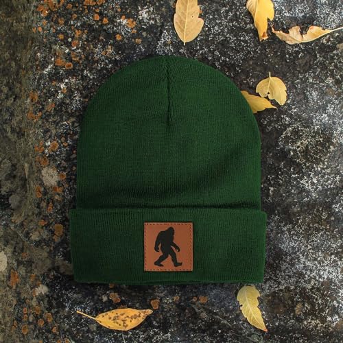 Image of Bigfoot Beanie for Men - Sasquatch Hat Winter Knit Cuffed Beanie for Women - Bigfoot Gifts for Christmas & New Year