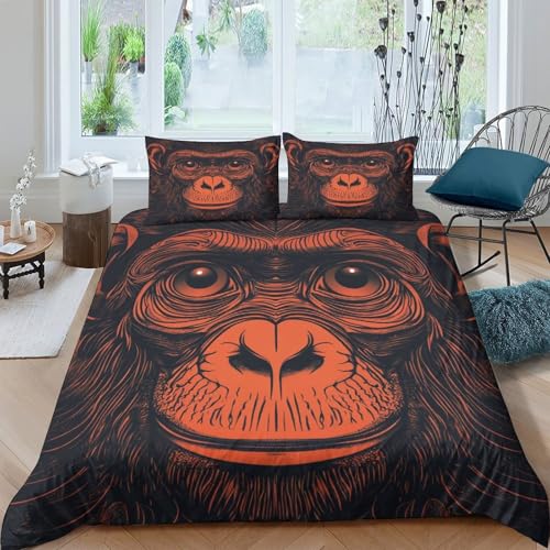 Chimpanzé housse de couette 3d parure de lit single microfibe - 4
