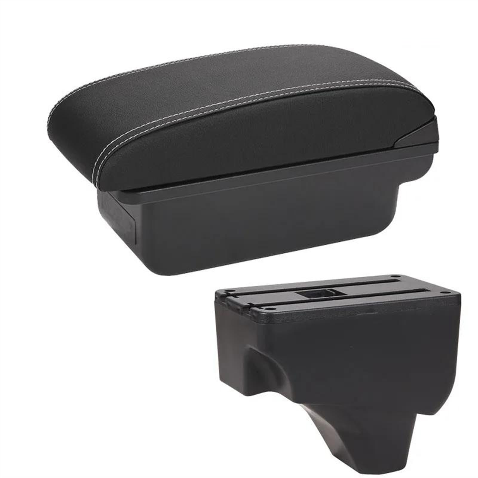 NMJLQW Storage Rack Car Center Console Storage Box Multifunctional Storage Box Interior Accessories For 208 2008 2019-2023(C3 Black white NOUSB)
