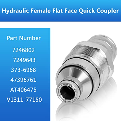 Image of 7246802 Female Flat Face Hydraulic Quick Coupler Compatible with Bobcat