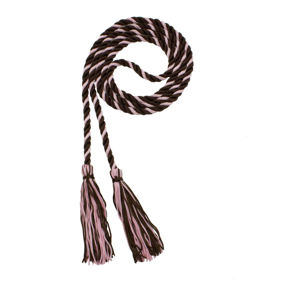 Tassel Depot Graduation Honor Cord - Brown/Light Pink - Every School Color Available - Made In Usa