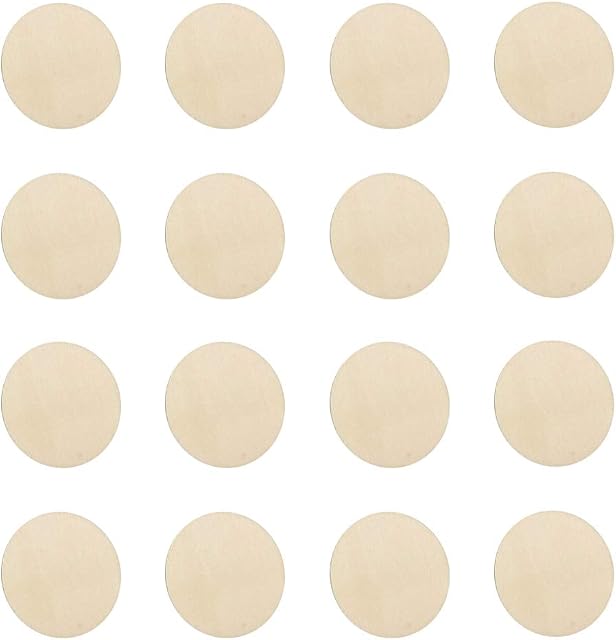Amosfun 100pcs Round Wood Piece Wooden Slices DIY Craft Unfinished Blank Wood Chips for Graffiti Painting 5CM