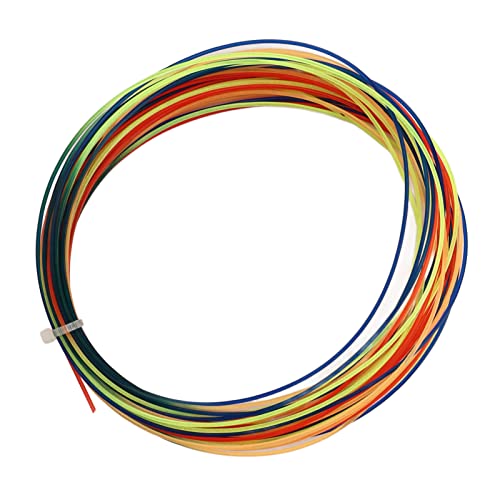 Corda de Raquete de Tênis Arco-íris, Fio de Raquete de Tênis, Fibra Composta Antidesgaste, PU Elásti