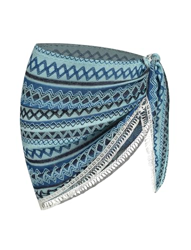 Image of ZAFUL Sarong Coverups for Women Beach Vacation Fishnet See Thru Tie Side Bathing Suit Cover Up Mini Skirt