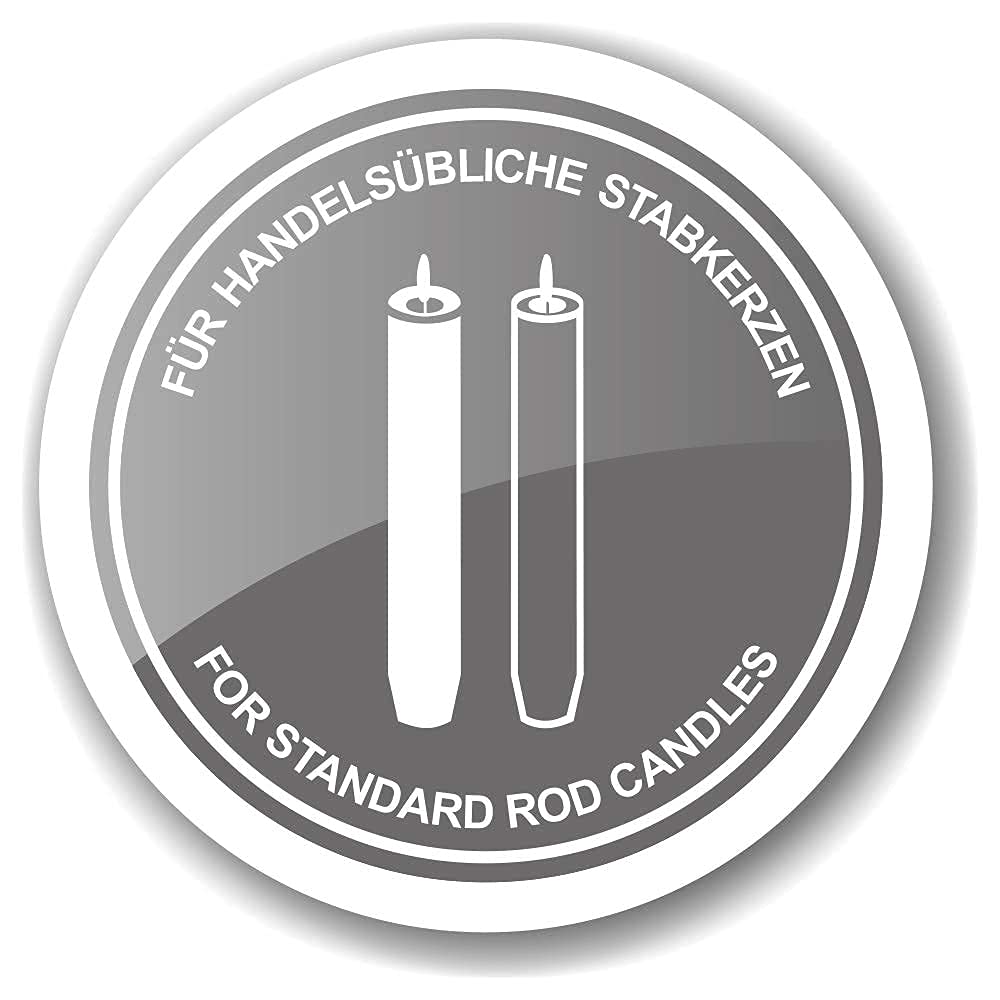 EDZARD Candelabro Holm (Ø 10 cm, H 24 cm) in bambù e acciaio inox, per candele a bastoncino, portacandele