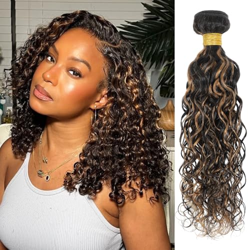 ALHER Water Wave Curly Highlight Bundle Human...