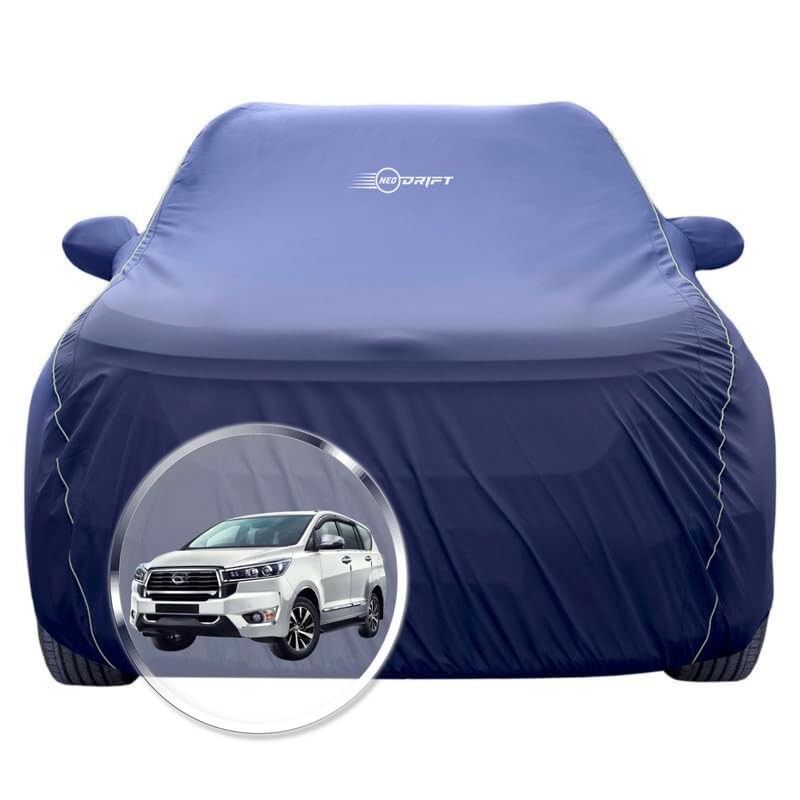 NEODRIFT 'NeoTech' Car Cover for Toyota Innova Crysta (100% Water-Resistant, All Weather Protection, Tailored Fit, Multi-Layered & Breathable Fabric) (Colour: Blue)