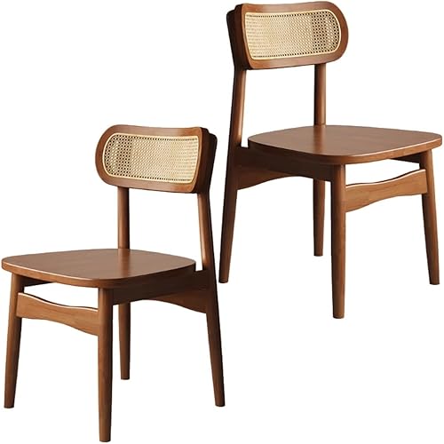 Miniatura 15 de YVYKFZD Solid Wood Dining Chairs Set, Armless Kitchen Chairs, Dining Room Chair with Rattan Backrest, Comfy Side Chair, for Living Room, Bedroom,