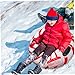 Hbbgdiy Snow Tube 33.5 inch Sleds for Adults Inflatable Snow Sled with Handles Heavy Duty Adult Sledge Thicken Toys for Winter Red Stripes