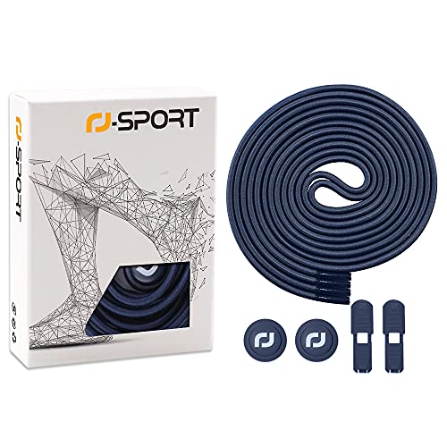 Rj-Sport Elastic Shoe Laces - Quick To Install No Tie Shoelaces For Kids And Adult (Number 018 - Solid Navy) #TOP5