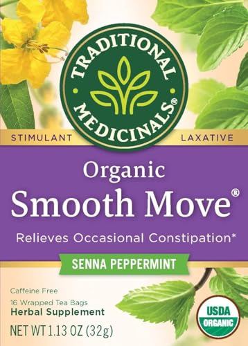 Traditional Medicinals Organic Smooth Move®, Senna Peppermint, Caffeine Free, 16 Wrapped Tea Bags, 1.13 oz (32 g) - Image 6