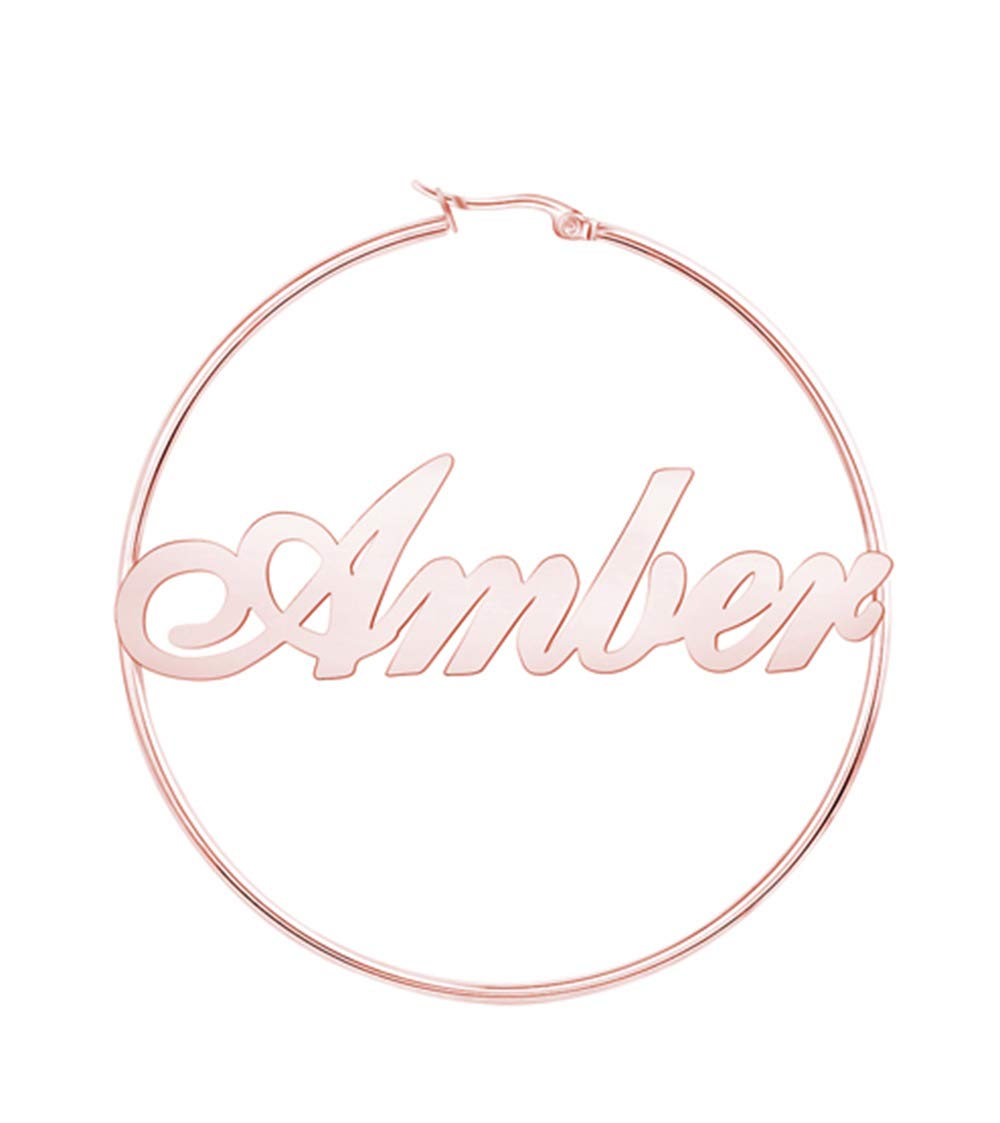 Earrings Personalized Custom Personalized Name Hoop Earrings as a Gift for Women Girls Mother's Gift 2.5 Inch