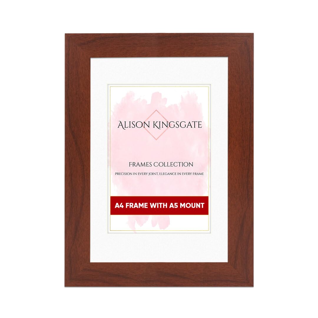 Alison Kingsgate A4 Rose Wood Picture Frame with Mount for A5 Photos