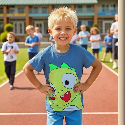 Image of DEEKEY Toddler Boys Shirts Short-Sleeve Little Kids t Shirts Boys' Tops, Tees & Shirts Graphic TEE Age for 2-7 Years 4-Pack