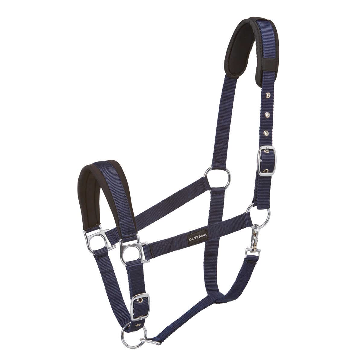 Cottage Craft Horse Headcollar - Padded Head Collar for Horses - Navy Blue - FULL