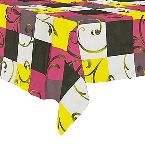 Image of Star Weaves Dining Table Cover 6 Seater Printed Table Cover Without Lace Size 60x90 Inches - Waterpoof & Dustproof High Qualtiy Made in India Table Covers,KUM84