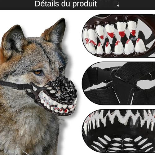 Gruseliger Maulkorb für Hunde - aggressive Kontrolle Hundemaulkorb für Halloween Kostüm | Verstellbarer Maulkorb für Haustiere im gruseligen Design, Maulkorb gegen Biss für Chi