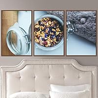 3 Piece Framed Canvas Wall Art Cup of Tea Canvas Prints Home Artwork Decoration for Living Room,Bedroom - 16