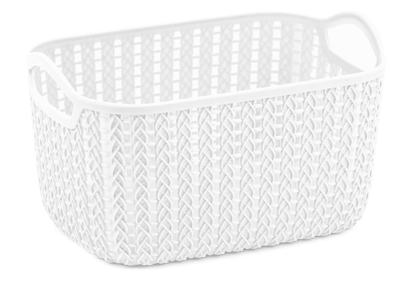Blue Canyon Multi Purpose Home Lace Storage Baskets With Handles For Easy Carrying (4L White)