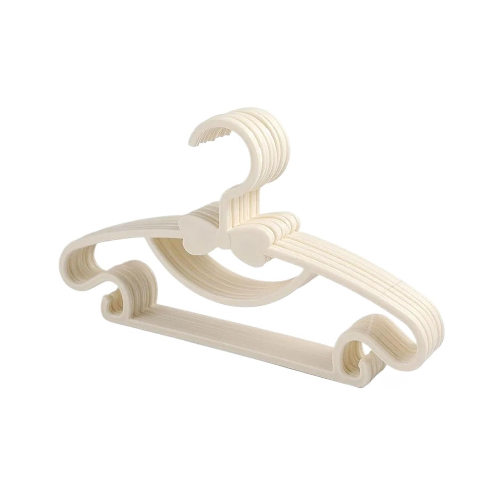 10pcs Clothes Hanger Racks Portable Plastic Display Hangers Windproof(White)