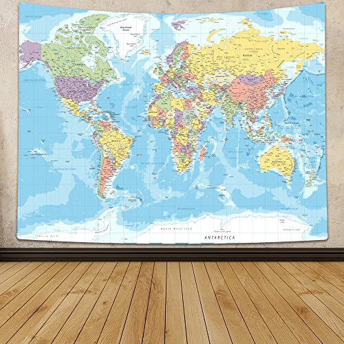 Tomoz World Map Tapestry Wall Hanging For Kids Student thumb #2