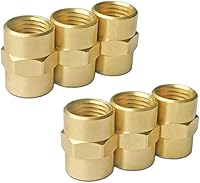 Vista 5 de HQMPC Acoplamiento de manguera de aire de latón Acoplamiento hexagonal hembra conector de gas 1/2 "NPT 12 unids