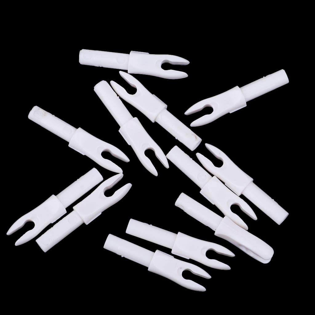 UJEAVETTE 12 Pieces Plastic Archery Precision Nocks for ID 4.2mm Arrow Shaft White