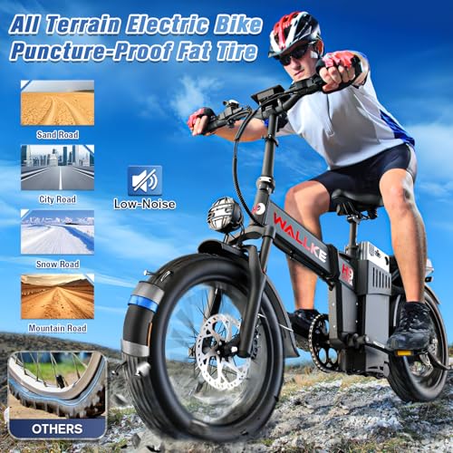 Image of Wallke H9 ULTRA HIGH-END Rust-Free Long Range Electric Bike for Adults 6000W, 48V 55Ah Solar Power Hub Battery, 105NM 37MPH Fast Ebike + Torque Sensor, ARISUN Fat Tire,For Camping Hunt Commute Fitness