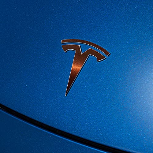 Image of IPG Compatible with Model Y Decal Sticker (8 Logo Set) Overlay Stickers Do it Yourself Stickers Set Personalize Your Tesla (Bronze)