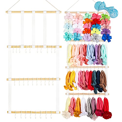 Image of CLYMENE Headband Organizer Hair Bow Holder for Baby Girls, Hair Clip Bows Hanging Holder Headbands Storage Organizer Accessories for Baby Girls Room Nursery Decor