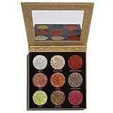 Makeup Revolution, Pressed Glitter, Eyeshadow, Midas Touch, 9 Shades, 13.5g