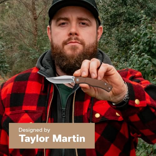 Image of CIVIVI Clingman EDC Pocket Folding Knife with Titanium Reversible Clip, 2.99 inch Nitro-V Blade Micarta Handle Liner Lock Knife, Gift for Men Women C23065-3 (Brown)