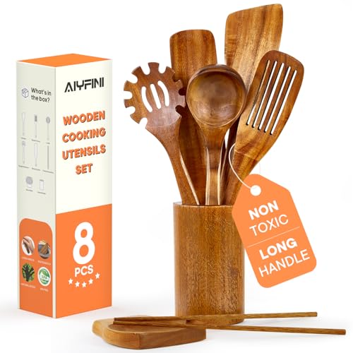 8-Piece Acacia Wood Utensil Set