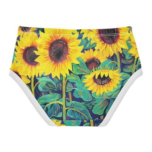 Cotton Girls Underwear Toddler Sunflowers Field Oil Paintings Little Girl Panties Aesthetic Briefs Undies Kids 2t2