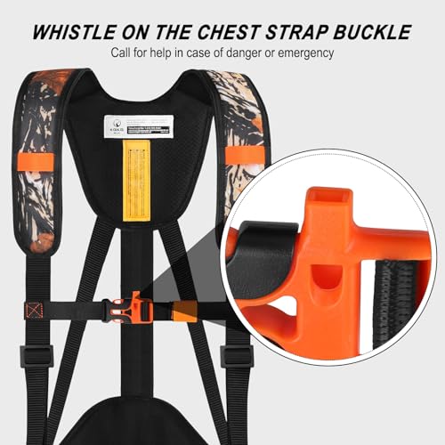 Kalkal Tree Stand Harness, Adjustable Hunter Safety System with Whistle Aid, Hunting Harness M/L/XL, XXL/3XL - Image 4