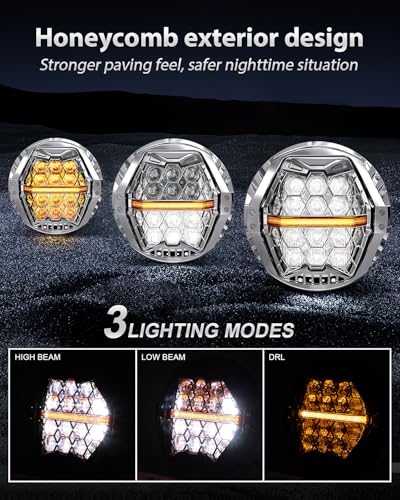 Image of LX-LIGHT Silver 1200% Bright 180W 7 Inch LED Headlight with 4.5 Inch LED Fog lights Compatible with Road King Road Glide Street Glide Electra Glide Ultra Limited Trike Heritage Softail Fat Boy
