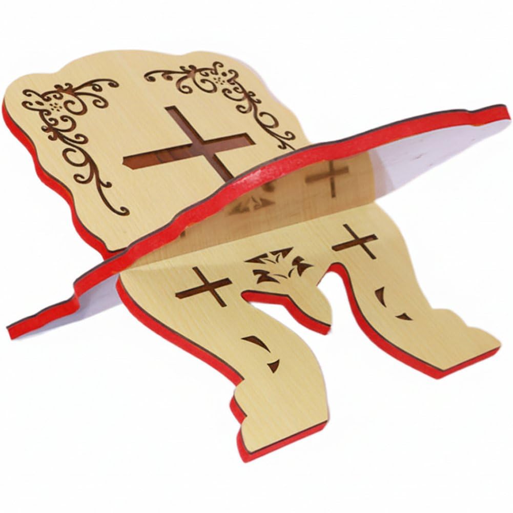 Wooden Quran Book Stand, Decorative Rehal Holder for Holy Bible Display & Prayer Books, Muslim Prayer Islamic Eid & Ramadan Gift