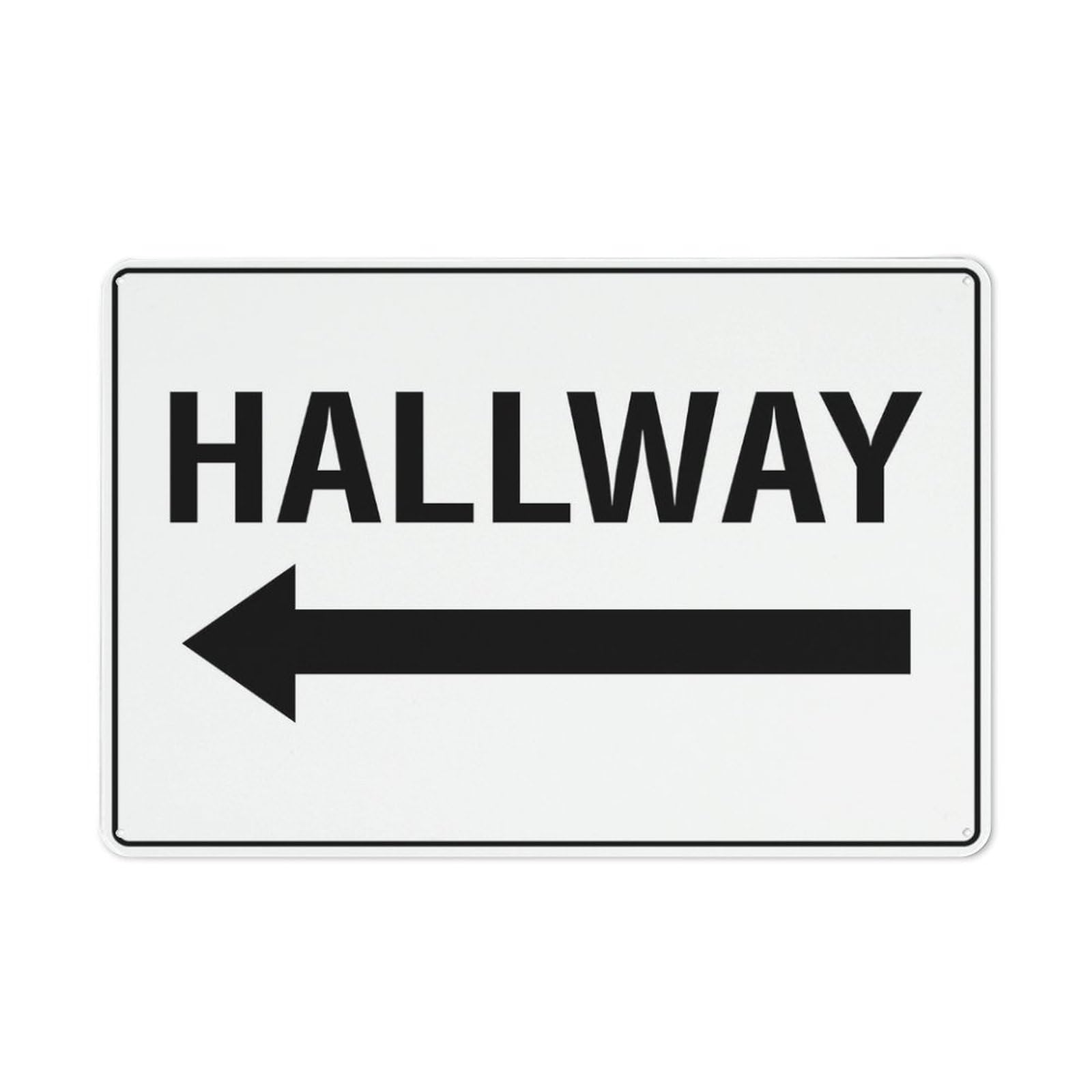 Hallway (Left Arrow) Sign, 8x12 Inch Rust-Free Aluminum with UV-Ink Printing, Durable & Weatherproof Outdoor Sign for Home