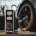 Tire Inflator Portable Air Compressor, 5X Faster Portable Air Pump for Car Tires with Powerful Battery, 180PSI Cordless Air Pump with Digital Pressure Gauge for Cars, Bike & Motorcycle Tires, Ball
