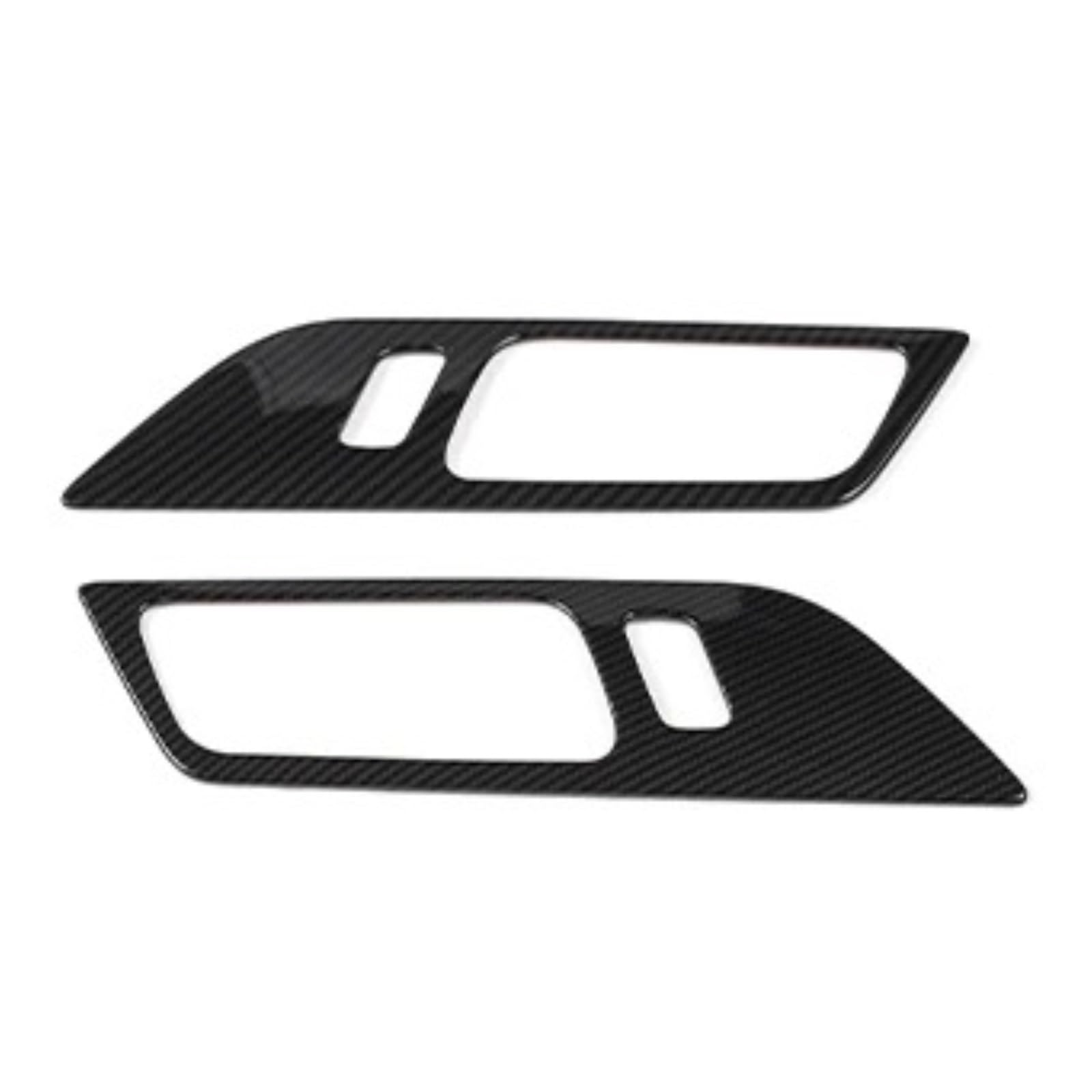 Himwqfuh Door Handle Interior Trim For Mustang 2015-2023 Lhd Abs Carbon Fiber Grain Decoration Cover Car Accessories Auto Central Inner(Door Handle)