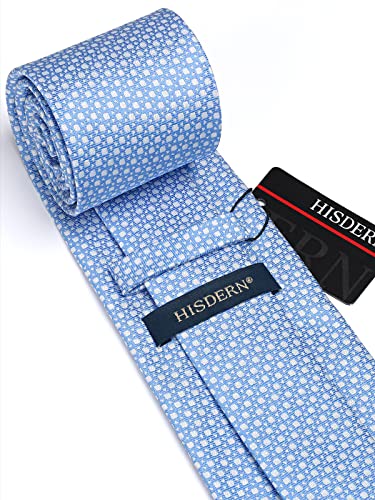 Image of HISDERN Mens Ties Plaid Tie and Pocket Square Set Classic Woven Formal Checkered Neckties & Handkerchief Wedding Party