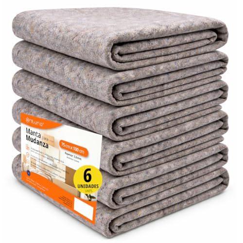 OFITURIA Manta para Mudanza, Medida 75 x 100 cm, Protege Tus Muebles de Golpes y Traslados, Manta Reutilizable, Ideal para Actividades, Mascotas o Reformas, Tela Mudanza con Espesor 3,6mm (6 unds)