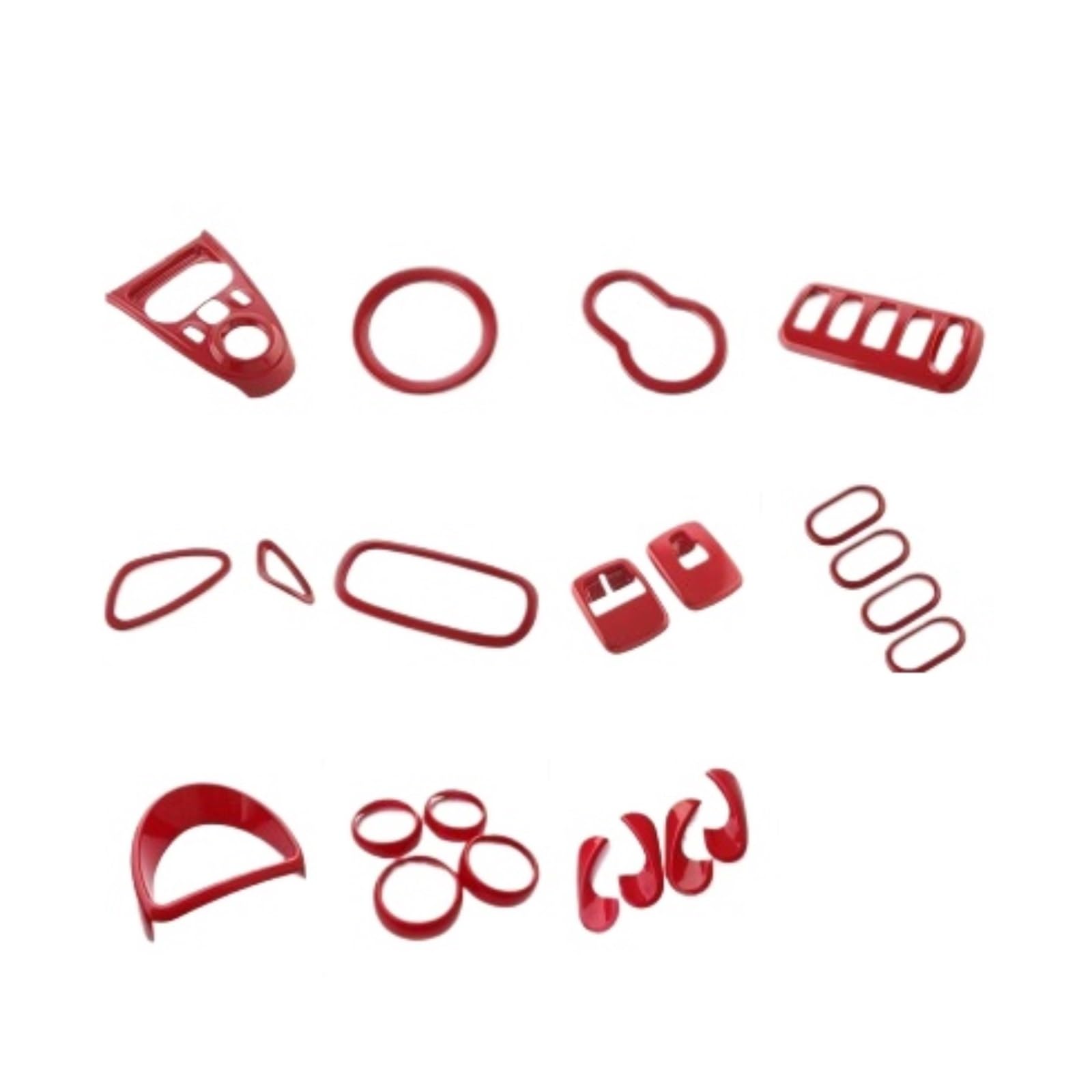 QBKGMEWCA Interior Modification Shift Knob Handle Decorative Sticker Trim Compatible for Smart Compatible for Mercedes-Benz Fortwo Four Red(Type6)